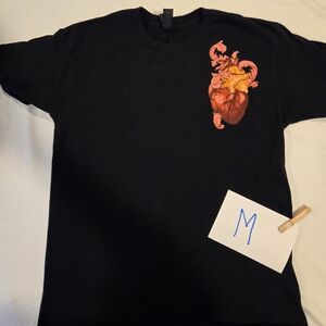 Black T-Shirt with Heart Design